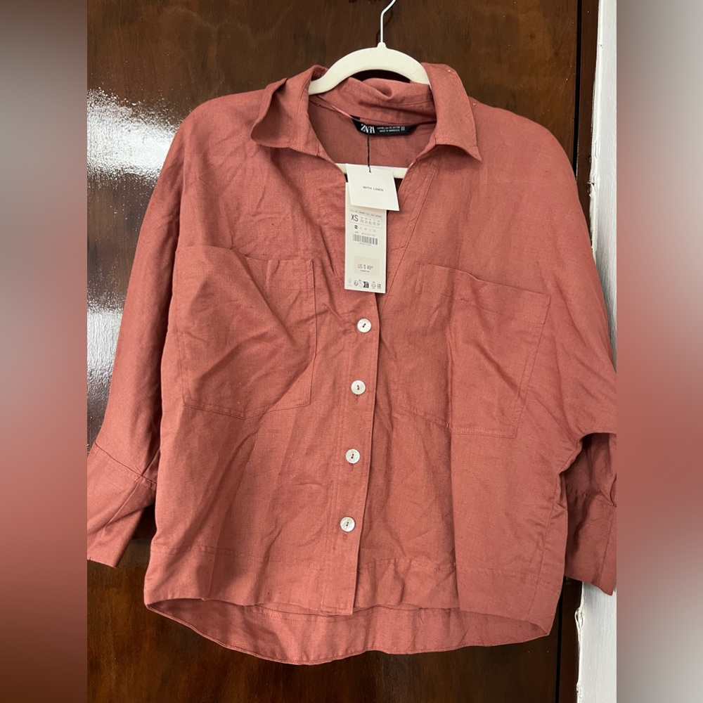 Zara linen top, never worn, new with tags, size XS